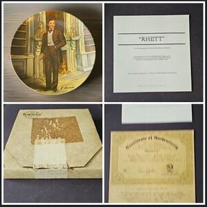Knowles Gone With The Wind Rhett Collector Plate 1981 COA Vintage‎ China
